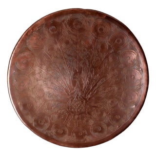 Scandinavian Copper Aurora Wall Light with Peacock attributed to Bjørn Wiinblad, Denmark, 1950s For Sale