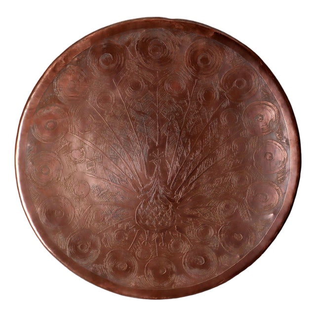 Scandinavian Copper Aurora Wall Light with Peacock attributed to Bjørn Wiinblad, Denmark, 1950s For Sale