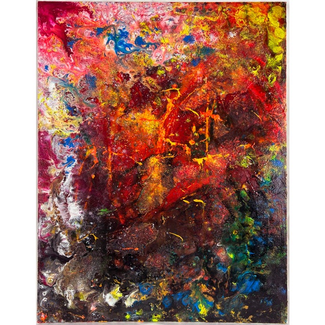 "Cascade" Abstract Expressionist Original Acrylic on Canvas Textured abstract composition by California artist Charles...