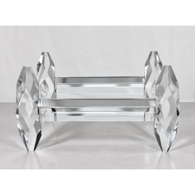 Amparo Calderon Tapia “Diamante” Sculptural Lucite & Glass Coffee Table For Sale - Image 9 of 18