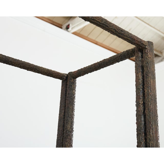 Bronzed Iron Faux Bois Six Shelf Etagere Display For Sale - Image 10 of 18