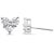 Contemporary 10K White Gold 1/2 Cttw Diamond 3 Stone Trio Heart Stud Earring For Sale - Image 3 of 5