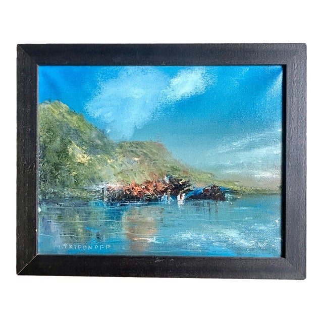 Contemporary California Oil Painting Seascape Impressionism Signed For Sale