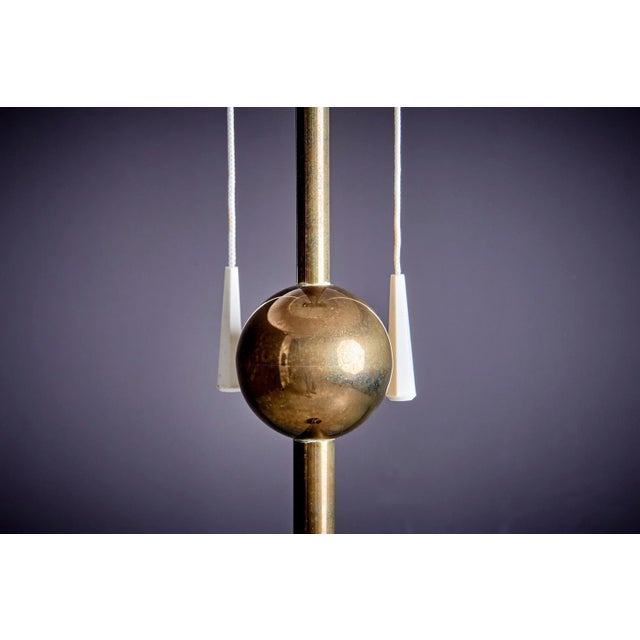 Metal Brass Floor Lamp with Round Brass Base, 1960s For Sale - Image 7 of 9