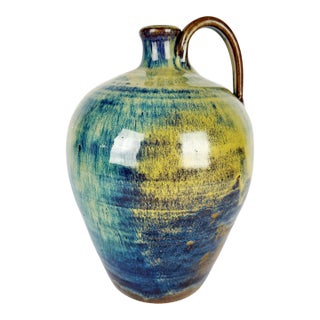 1982 Signed Studio Pottery Jug – Teague (w.d.g.) – Glazed Stoneware For Sale