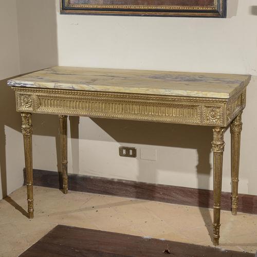 Console Table with Redone Marble Top For Sale - Image 3 of 8