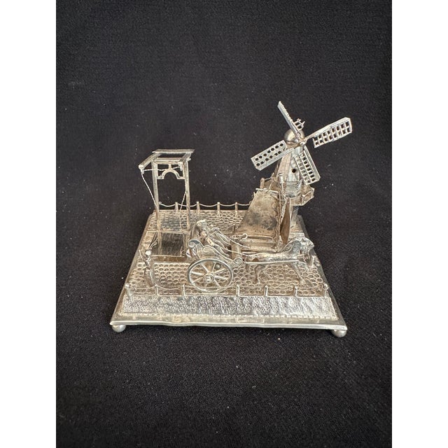 1920s Dutch Silver Mini Quay Scene For Sale - Image 10 of 11