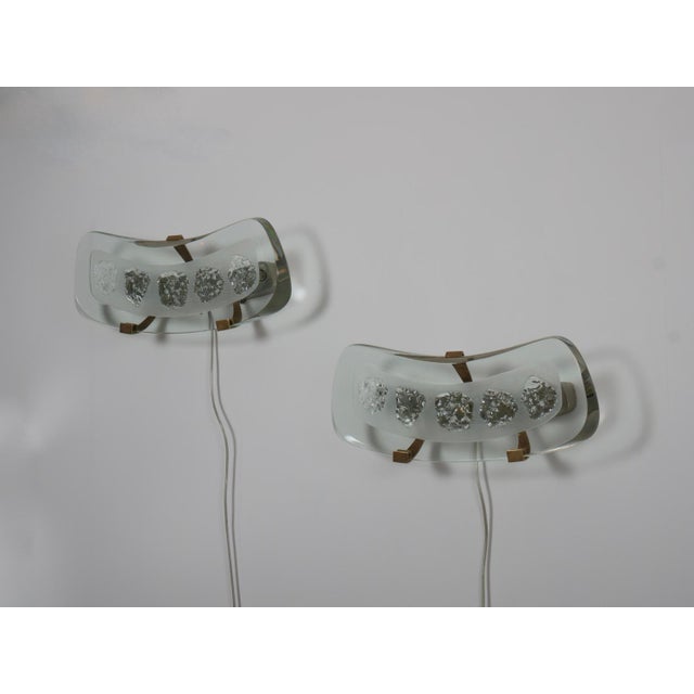 Metal Wall Lights Model 1598 attributed to Max Ingrand for Fontana Arte, Italy, 1956, Set of 2 For Sale - Image 7 of 13