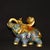 Turquoise Vintage Cloisonne Enamel Elephant Pair – 6.7" Gilt Figures With Floral Motif For Sale - Image 8 of 9