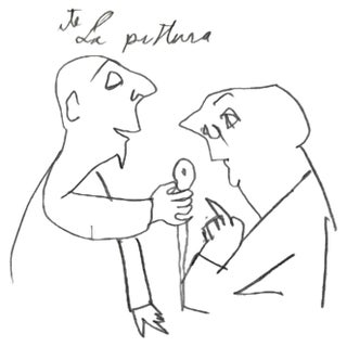 Mino Maccari, Figures, Pencil Drawing, 1960s For Sale