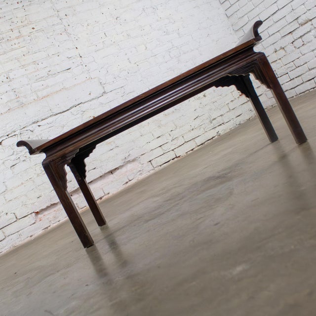 Early to Mid-20th Century Chinese Chippendale Petite Coffee Table Walnut With Black Glass Inset Top For Sale - Image 16 of 18