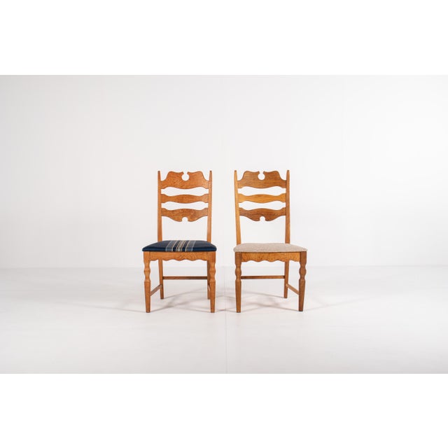 Wood Danish Oak Chairs by Henning Kjærnulf, Denmark, 1960s, Set of 8 For Sale - Image 7 of 13