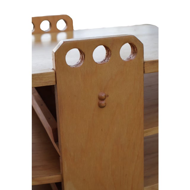 20th Century MCM Handcrafted Blonde Wood Magazine Tree For Sale - Image 4 of 18