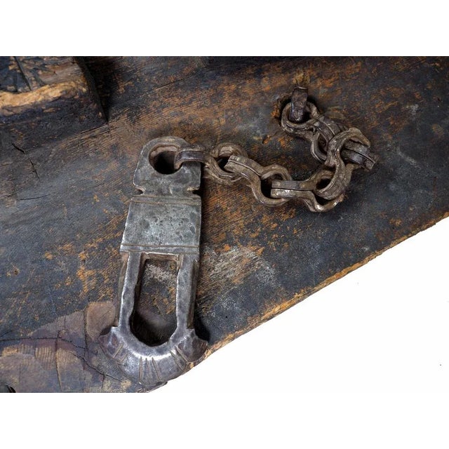 Brown Antique Carved Wooden Door, Nuristan, Afghanistan For Sale - Image 8 of 11