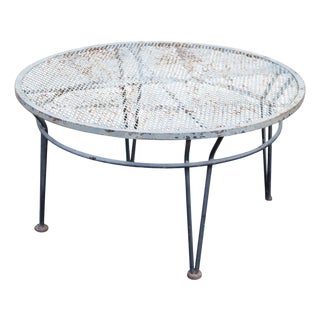 Salterini Mid Century Modern 'Radar' Round Iron Outdoor Coffee Table For Sale