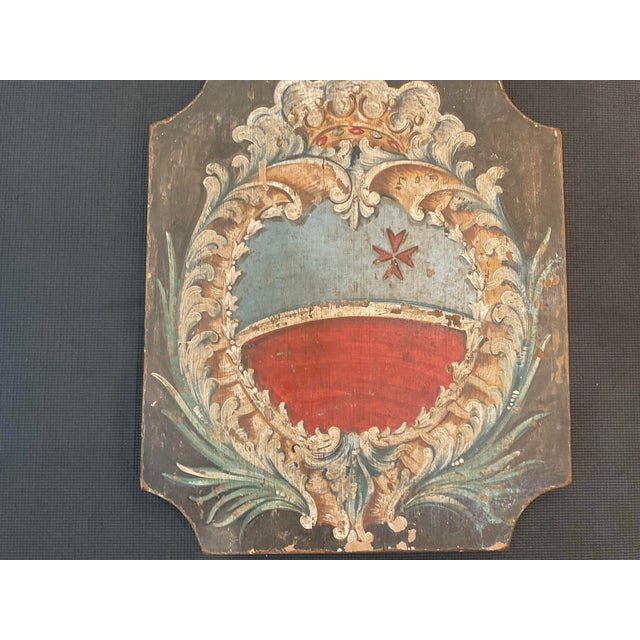 Antique Italian Hand Painted Panel With Baroque Cartouche, 18th -19th Centtury For Sale In Los Angeles - Image 6 of 8