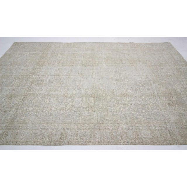 Contemporary 1960s Vintage Distressed Washed Out Rug- 6′8″ × 10′8″ For Sale - Image 3 of 7
