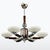 Art Deco Chrome and Wood Chandelier with Glass Shades, 1930s For Sale - Image 9 of 9