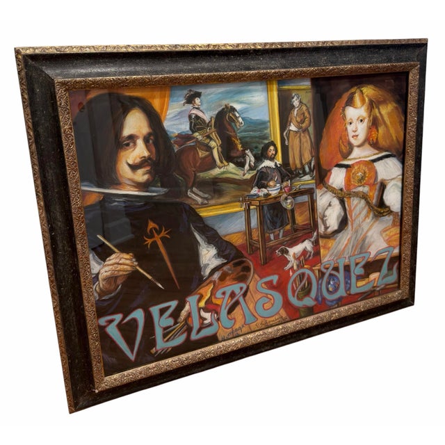 Original Schoneberg Pastel Painting in Custom Jerry Solomon Giltwood Frame Sheldon C. Schoneberg (1926–2012) Homage à...