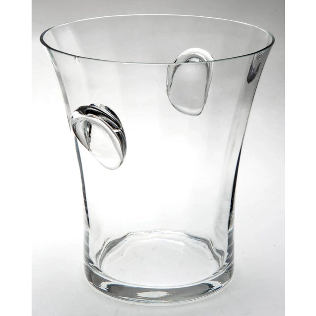 Contemporary Late 20th Century Crystal Ice Bucket with 2 Handles For Sale - Image 3 of 9