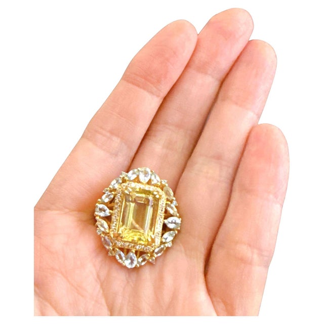 Classic Italian Bochic "Capri Lemon Topaz & Gem Ring Set In 18K Gold & Silver For Sale - Image 15 of 18