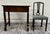 Brown Antique American Empire Mahogany Writing Desk With Lyre Back Needlepoint Chair For Sale - Image 8 of 13