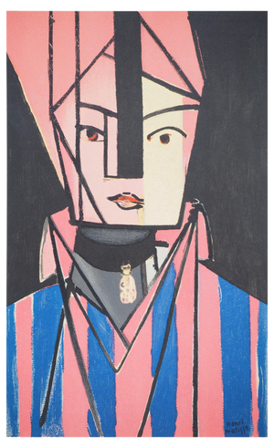 Henri Matisse, White and Pink Cubist Portrait, Lithograph