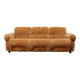 Vintage 70’s Italian Velvet Sofa For Sale