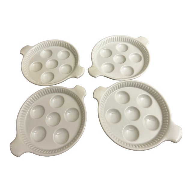 Vintage California Pottery Escargot Plates. Set of 4 For Sale