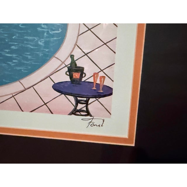 Glass Francois Ledan “Piscine Palette” Seriolithograph Signed Limited Edition For Sale - Image 7 of 8