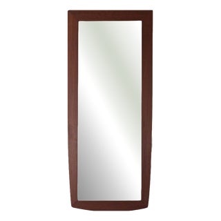 Long Vintage Danish Teak Wall Mirror, 1960s For Sale