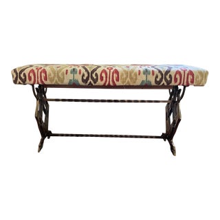 Early 20th Century Art Deco Iron Bench With Dogs/Greyhounds For Sale
