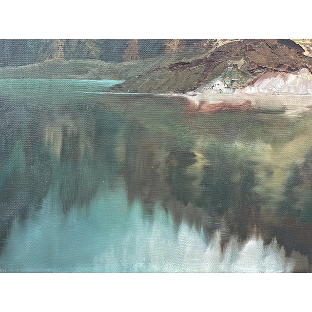 Forest Green Arno Lemke, The Tre Cime Di Lavaredo, 1950s, Oil on Canvas For Sale - Image 8 of 14