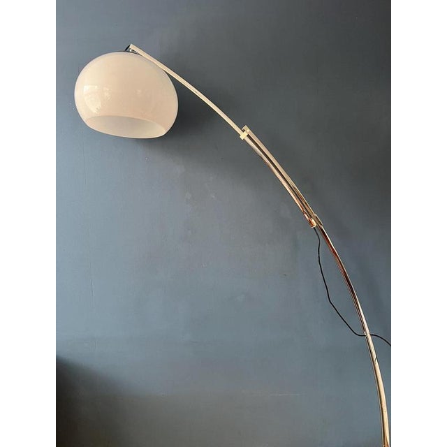 Goffredo Reggiani Mid-Century Italian Arc Floor Lamp with Acrylic Glass Shade by Goffredo Reggiani For Sale - Image 4 of 11