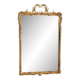 Vintage Giltwood Reeded Mirror For Sale