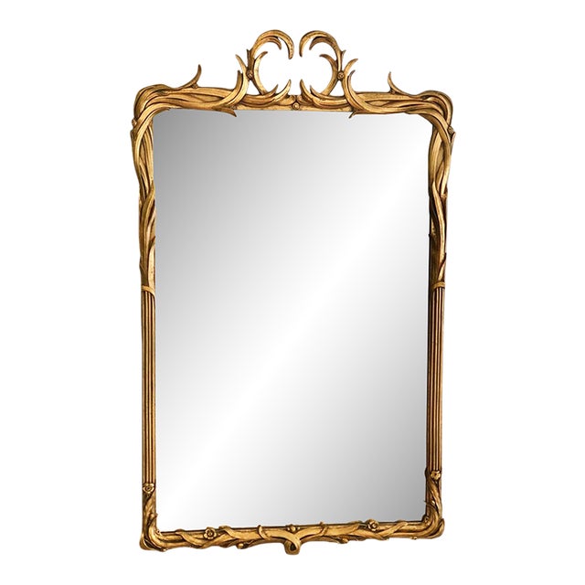 Vintage Giltwood Reeded Mirror For Sale