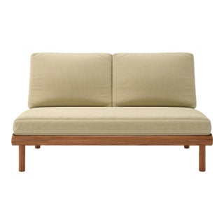 Rishon Teak Outdoor Love Seat - Antique Beige For Sale
