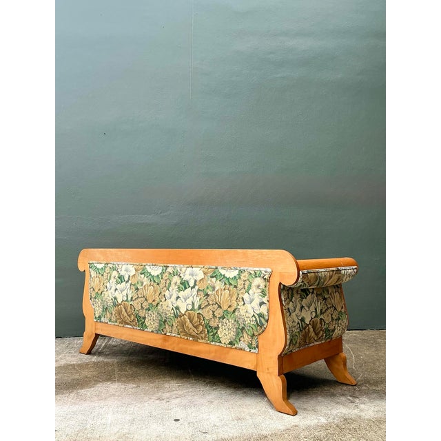 Vintage Biedermeier Sofa in Dorothy Draper Floral Tapestry For Sale - Image 11 of 12