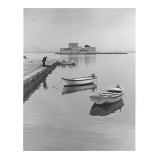1964 Nafplion Greece and Bourtzi Castle Coastal Photograph For Sale