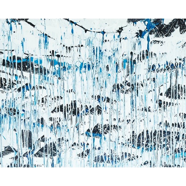 Abstract "Trying to Be Colourful" Large Abstract Acrylic Painting by Simon Findlay For Sale - Image 3 of 8