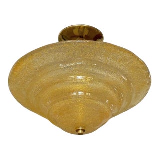 Murano Gold Rugiadoso Glass Semi Flush Mount Ceiling Light For Sale