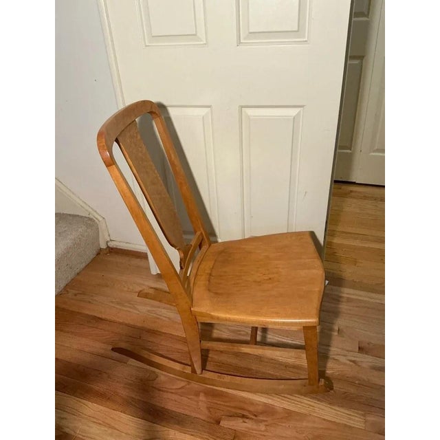 Antique Tiger Oak Rocking Chair, Side Chair and Accent Table, Set of 3 For Sale - Image 4 of 12