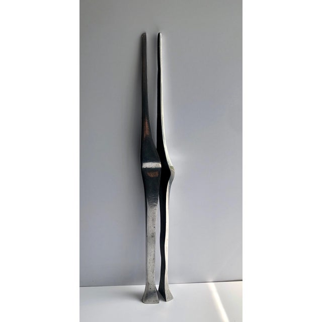Aharon Bezalel, Aharon Bezalel Israeli Modernist Sculpture 2 Parts Minimalist Aluminum or Steel, 1979 For Sale - Image 14 of 14