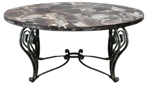 Marble and Wrought Iron Coffee Table, 1950