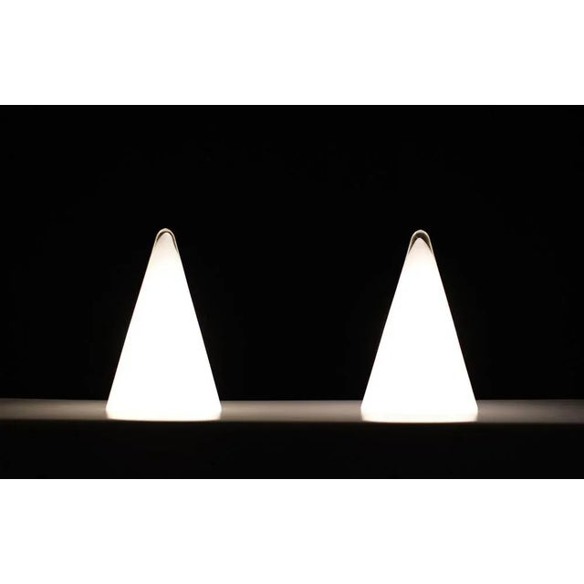 Glass Teepee Table Lamps, France, 1978, Set of 2 For Sale - Image 6 of 12