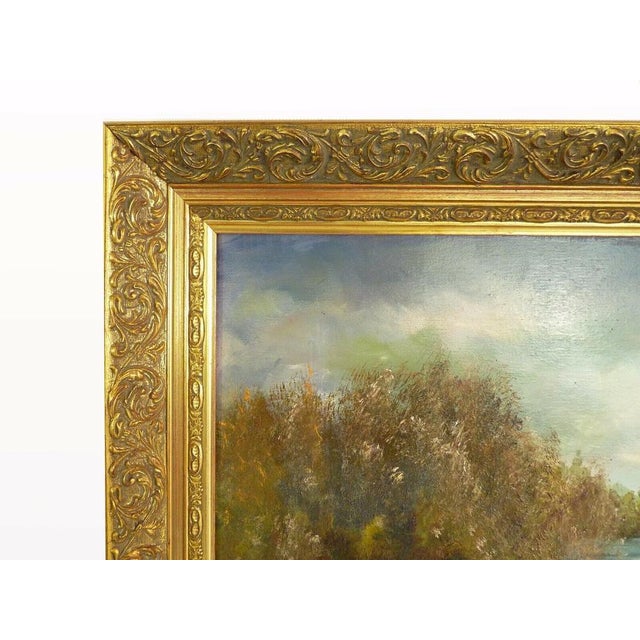 Jeanne Piquemal, Ariège Landscape, 1960s, Large Oil on Canvas, Framed For Sale - Image 4 of 11