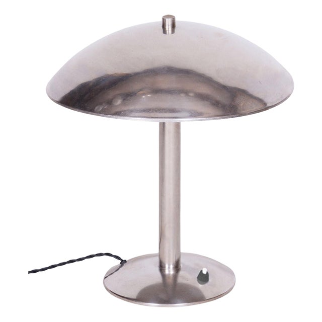Czech Bauhaus Table Lamp in Chrome-Plated Steel attributed to Napako, 1930s For Sale