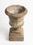 Pair of Neoclassical Style Weathered Cast Stone Campana Urns on Pedestals For Sale - Image 4 of 12