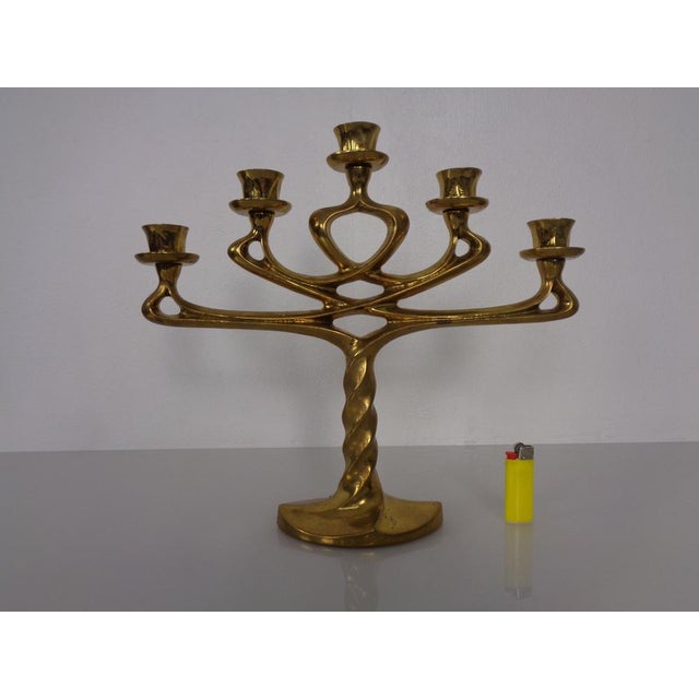 Large Italian bronze candlestick for 5 candles from the 1960s.