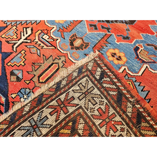 Antique Caucasian Kazak Area Rug, Handwoven Wool, Geometric Medallion Design, Late 1800s, 4' x 5' For Sale In Chicago - Image 6 of 18